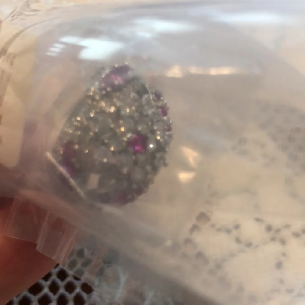 Size 9 Pink / Cubic Zirconia Ring Wedding Engagement Promise Gift